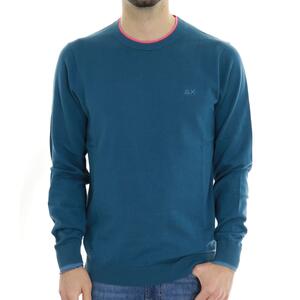 MAGLIA CON CONTRASTI PETROLIO